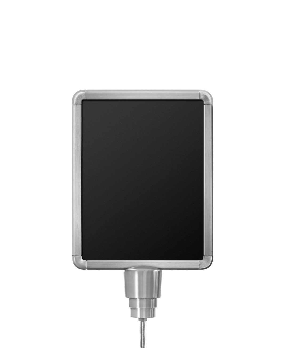 Stanchion Signs for Traditional Posts | Drum Mount - SA - Satin Aluminum - 8.5 x 11 · Vertical · Slotted