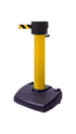 SkyPro 1000 retractable belt barrier, yellow post with 100 ft belt