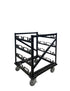 12-Post Horizontal Stanchion Cart For Barriers Stanchions No Tray