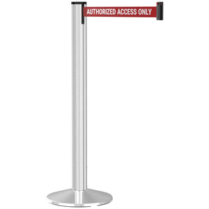 Grooved Retractable Belt Stanchion Polished Aluminum