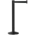 Grooved Retractable Belt Stanchion Black Aluminum