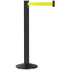 Grooved Retractable Belt Stanchion Black Aluminum