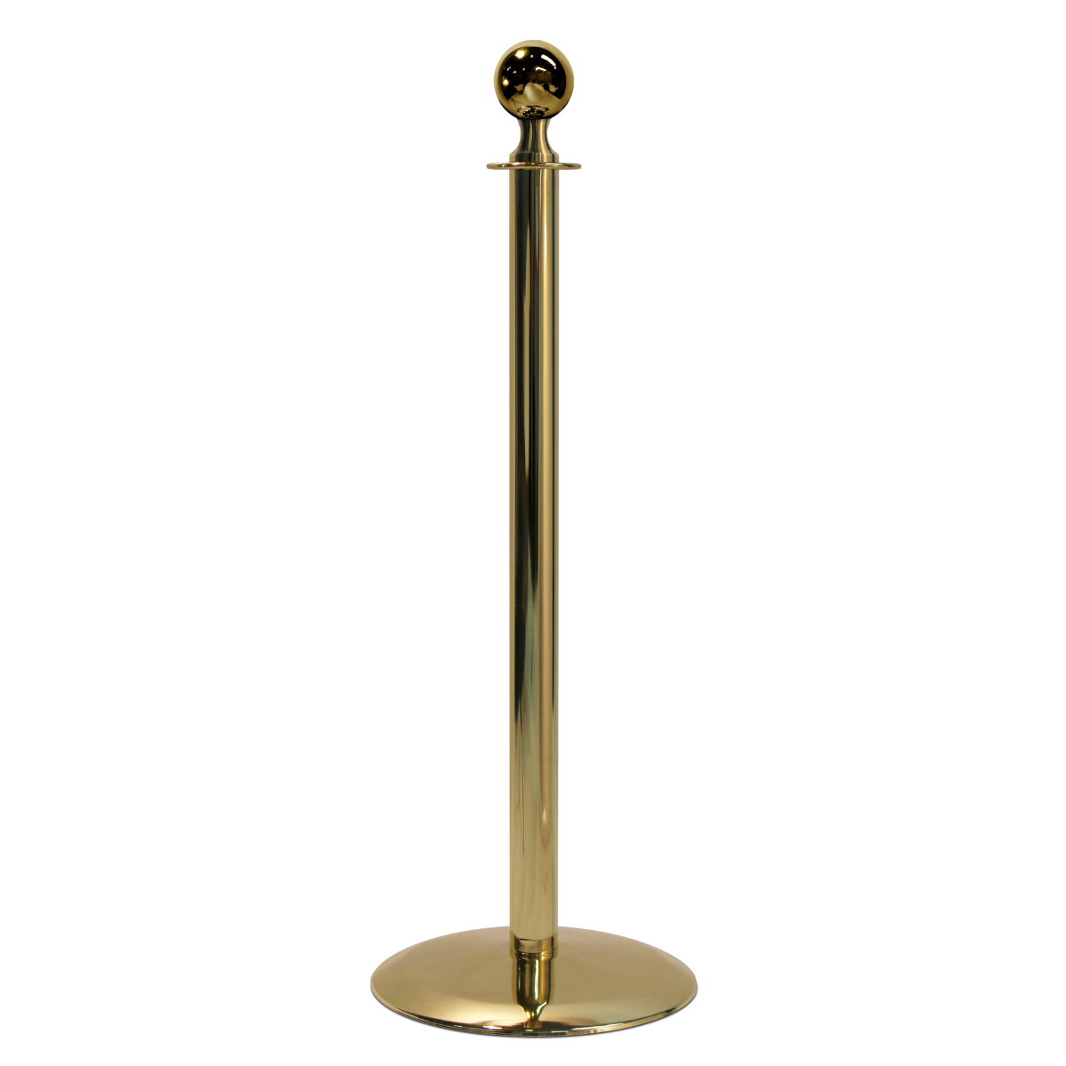 Lawrence Sphere Post & Rope Stanchion Twin Pack - polished brass sphere-top stanchion