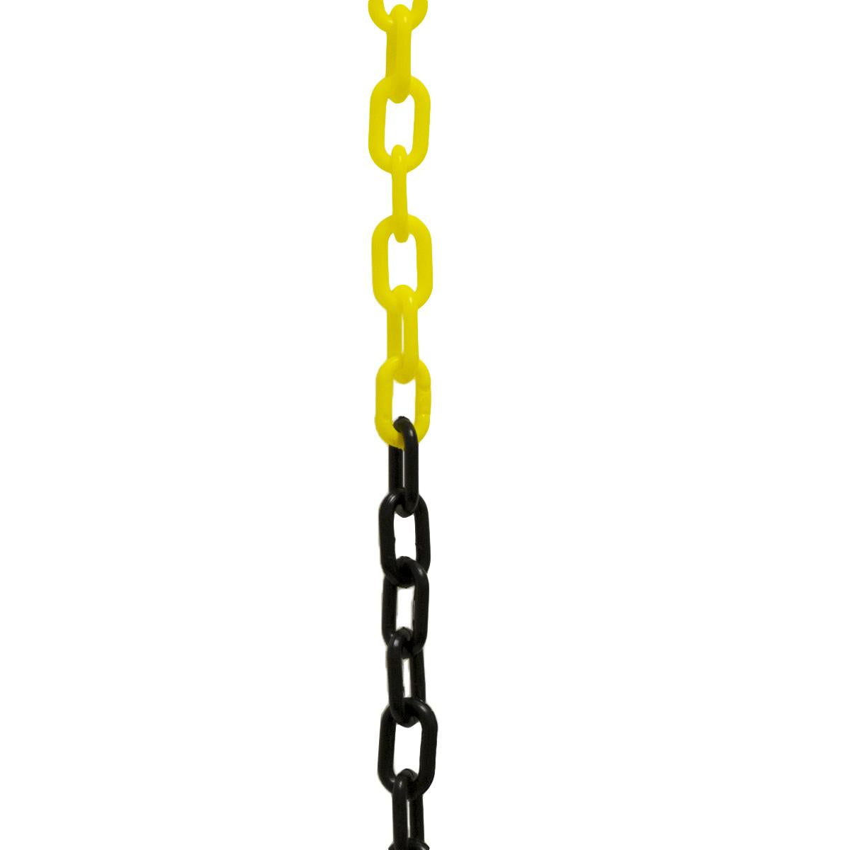 Crowd Control 1" Plastic Chain For Barriers Stanchions – Black Yellow