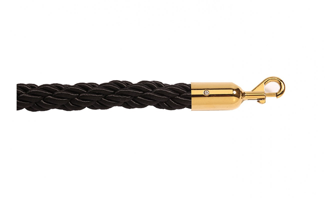 Braided Rope 1" – Black / Satin Brass ends