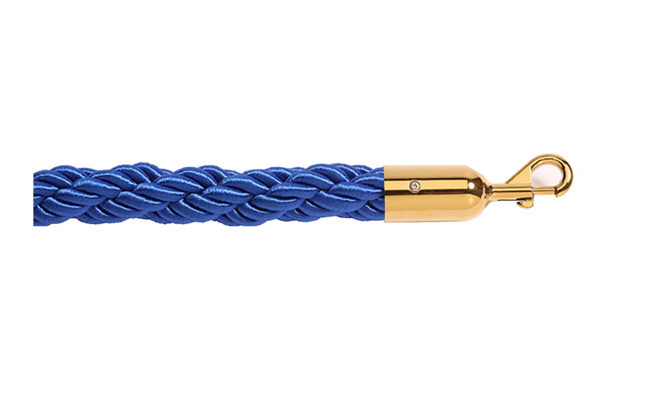 Braided Rope 1" – Dark Blue / Polished Brass ends