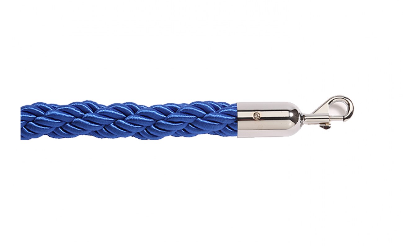 Braided Rope 1" – Dark Blue / Satin Chrome ends