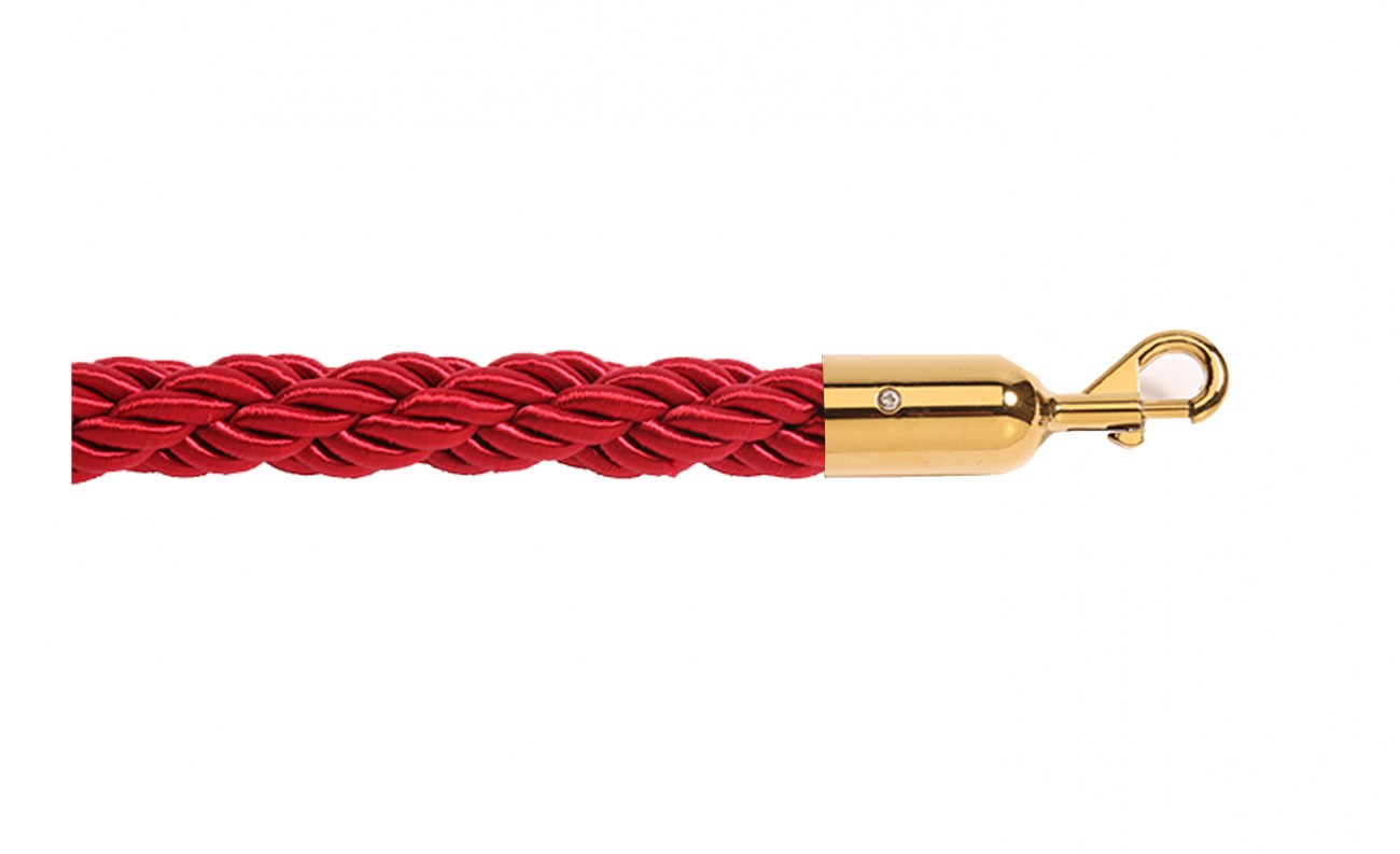 Braided Rope 1" – Red / Satin Brass ends