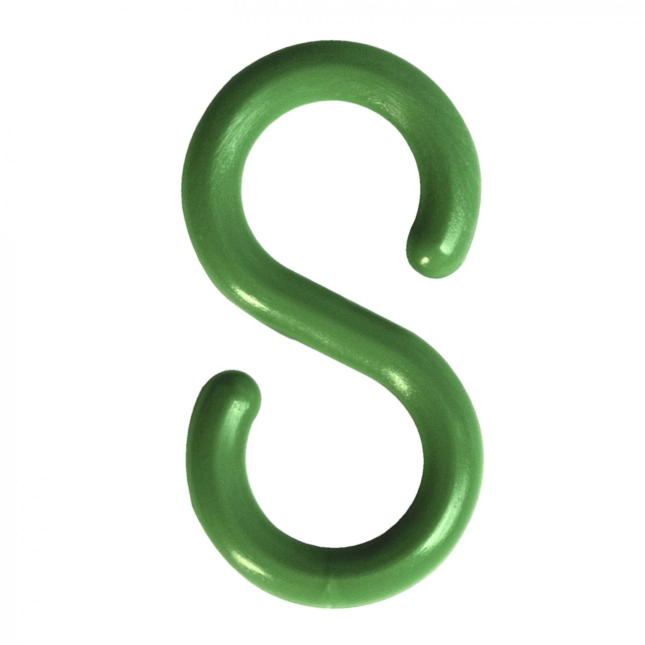 Crowd Control 4" S-Hooks (10-Pack) For Plastic Barrier Stanchions – Green