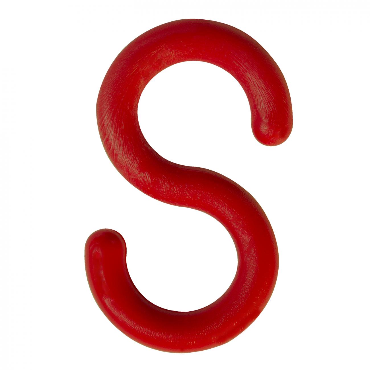 Crowd Control 4" S-Hooks (10-Pack) For Plastic Barrier Stanchions – Red