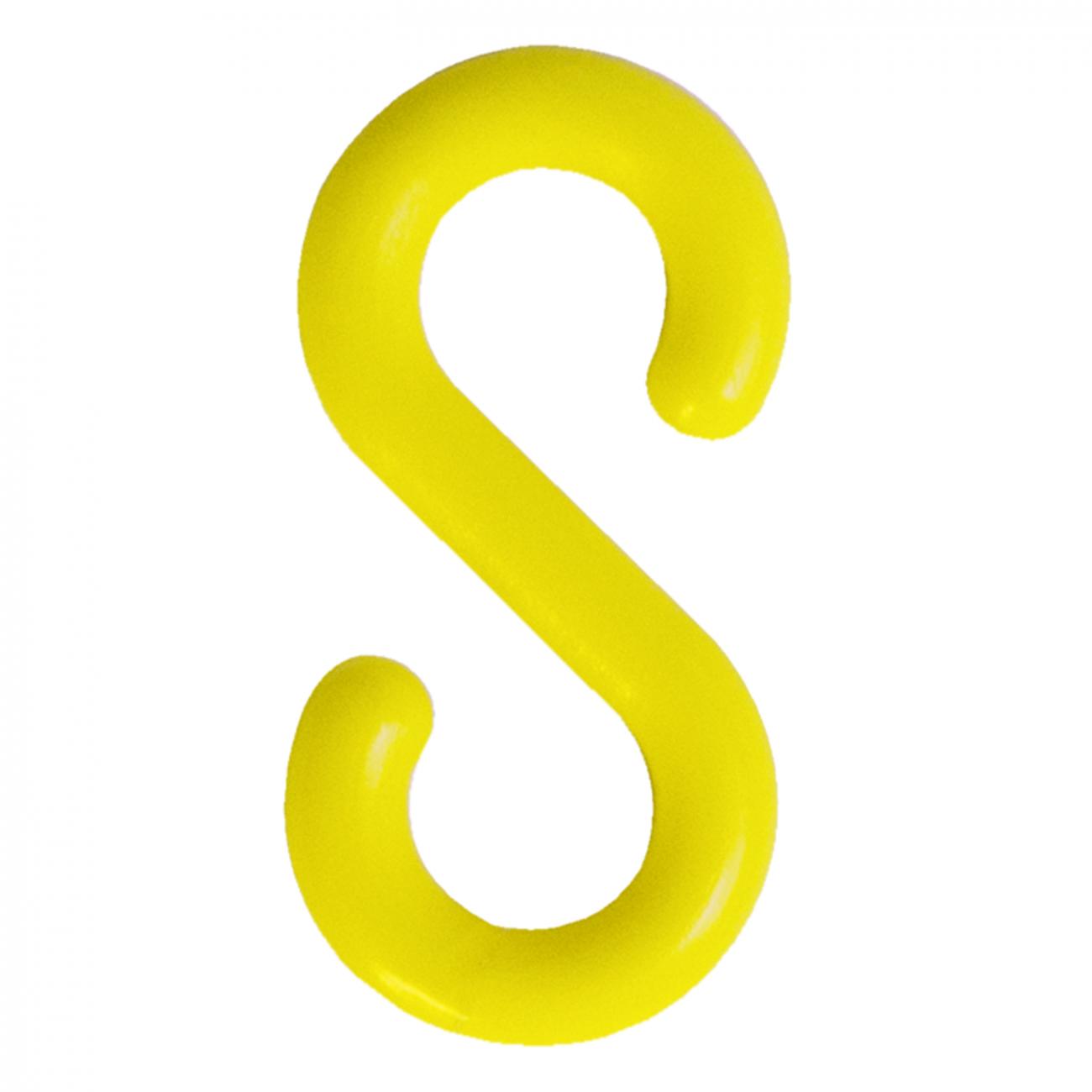 Crowd Control 4" S-Hooks (10-Pack) For Plastic Barrier Stanchions – Yellow