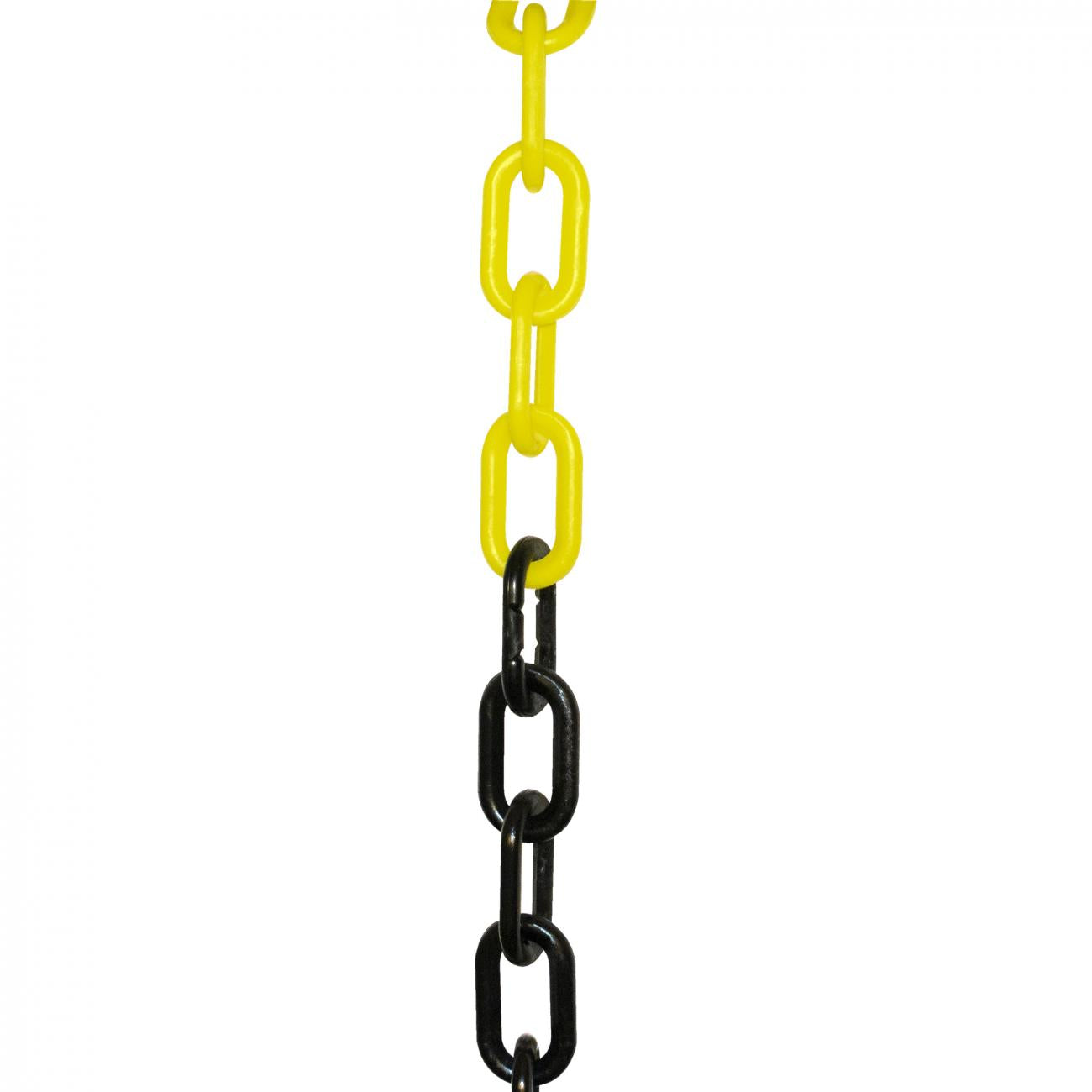 Crowd Control 2" Plastic Chain For Barriers Stanchions – Black Yellow