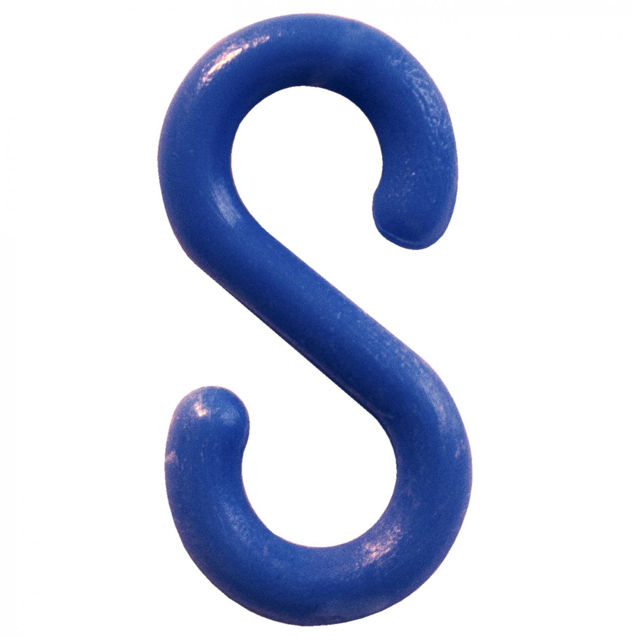 Crowd Control 2" S-Hooks (Pack) For Plastic Barrier Stanchions – Blue