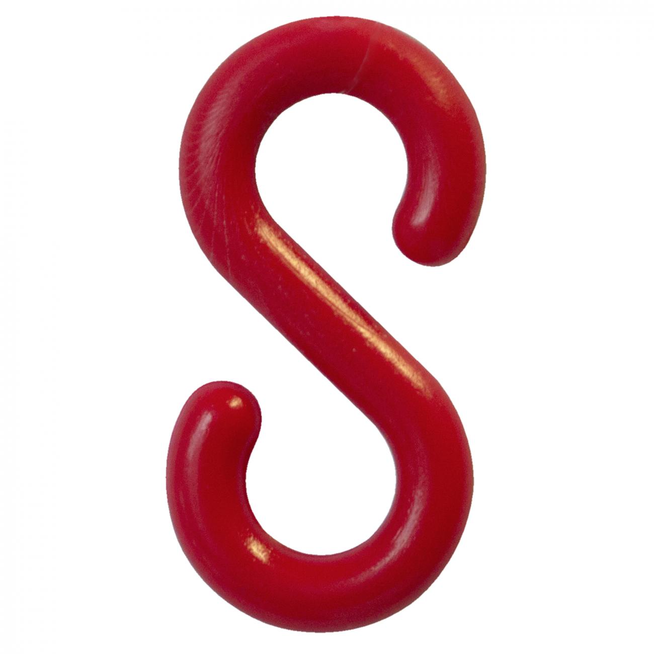 Crowd Control 2" S-Hooks (Pack) For Plastic Barrier Stanchions – Red