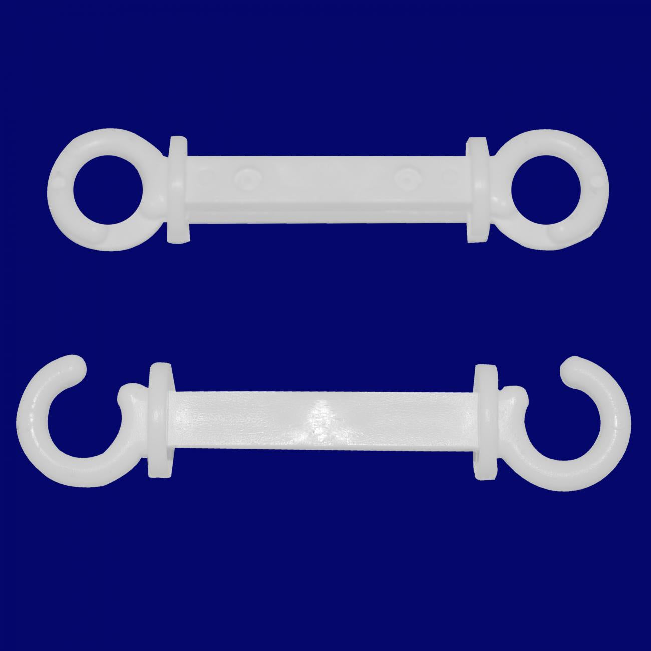 Crowd Control C Hooks for 2.5" For Plastic Barrier Stanchions – White