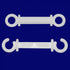 Crowd Control C Hooks for 2" Plastic Barrier Stanchions – White