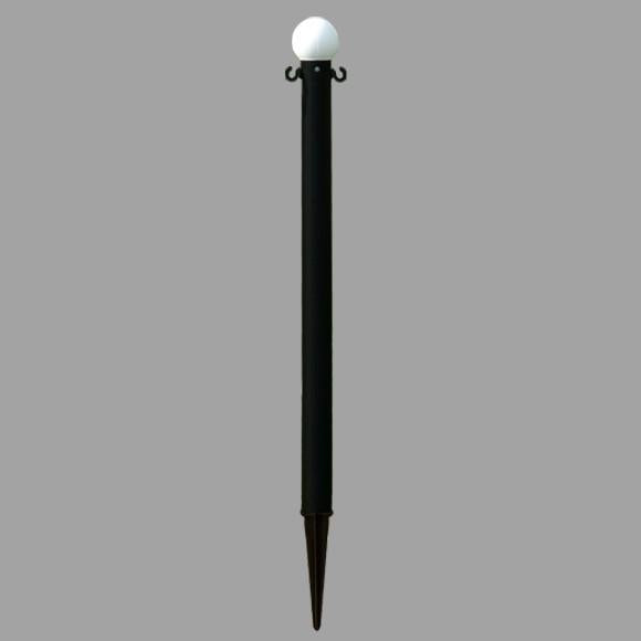 2" plastic ground pole, Black/White