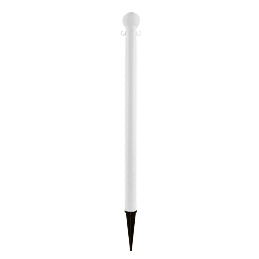 2" plastic ground pole, White