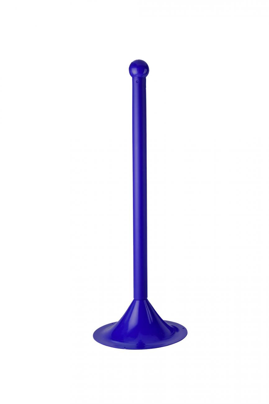Crowd Control 2" Diameter Plastic Barrier Stanchion Light Duty, 41" Ov – Blue