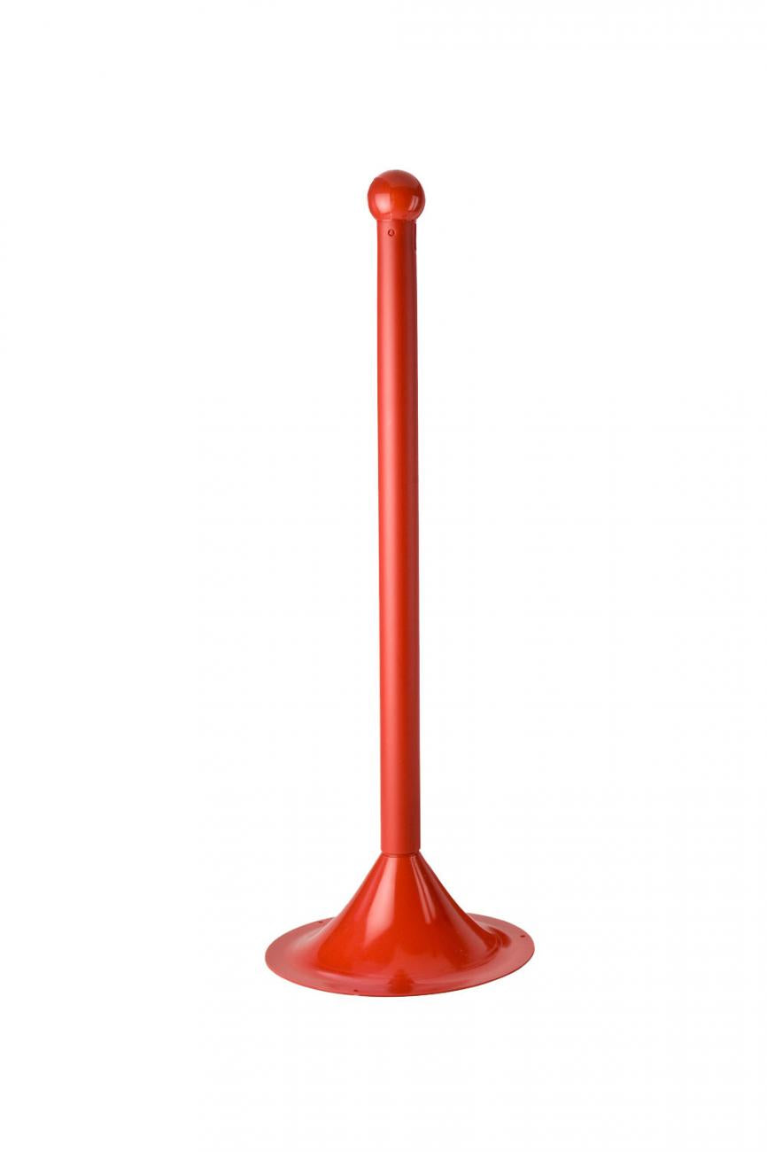 Crowd Control 2" Diameter Plastic Barrier Stanchion Light Duty, 41" Ov – Red