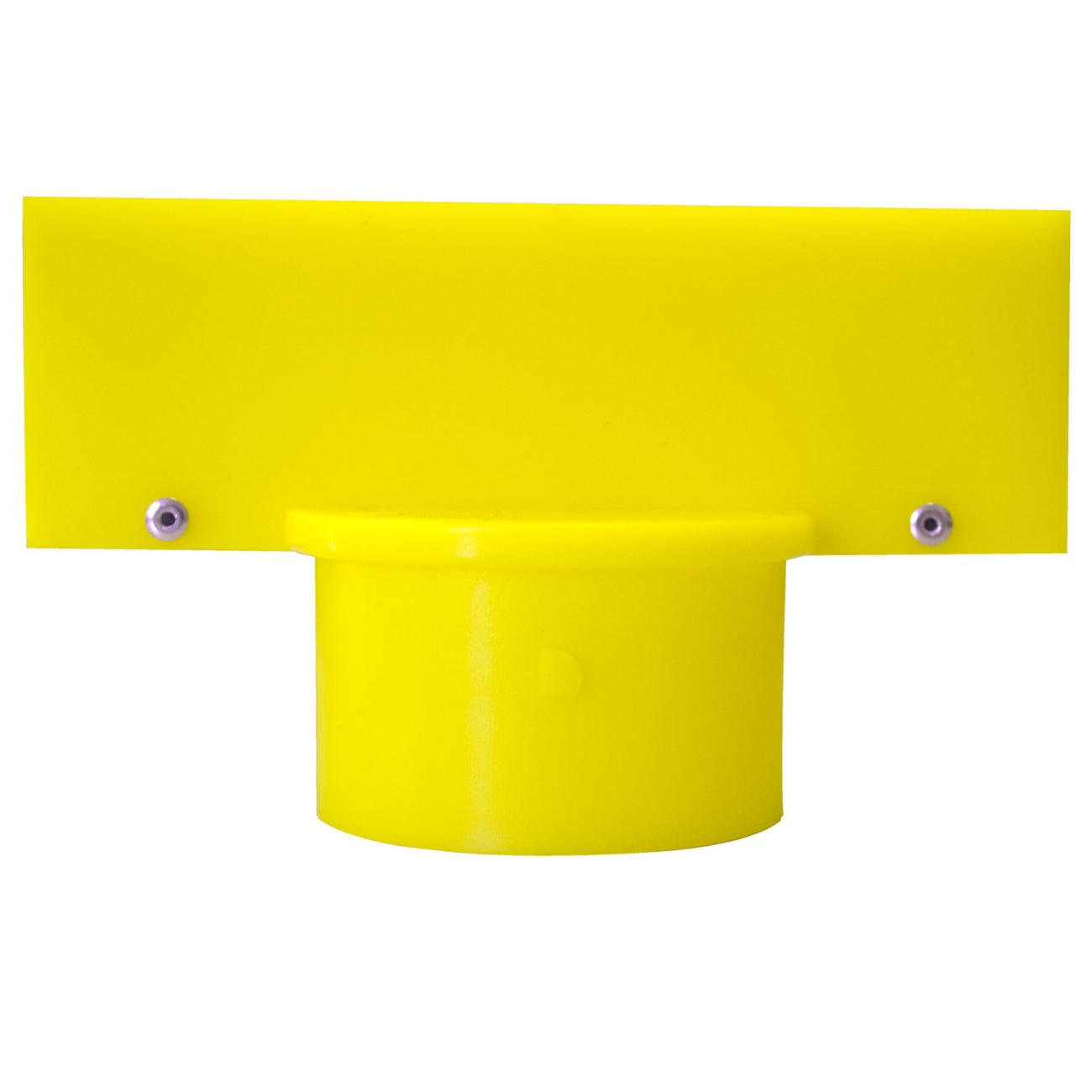 Crowd Control Sign Adapter For 2.5" Plastic Barrier Stanchion – Yellow