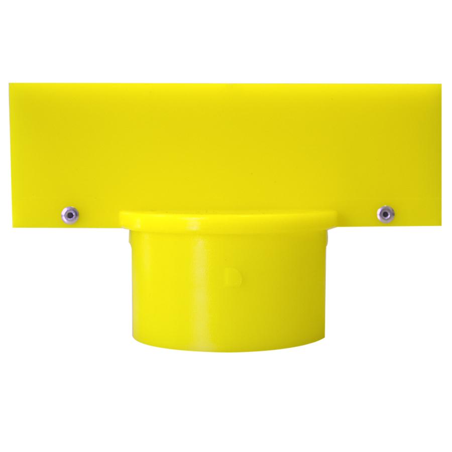 Crowd Control Sign Adapter For 3" Plastic Barrier Stanchion – Yellow