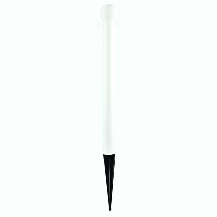 3" plastic ground pole, White