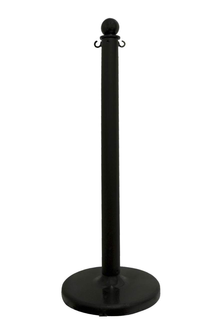 Crowd Control 2.5" Diameter Plastic Barrier Stanchion Medium Duty, 40" – Black