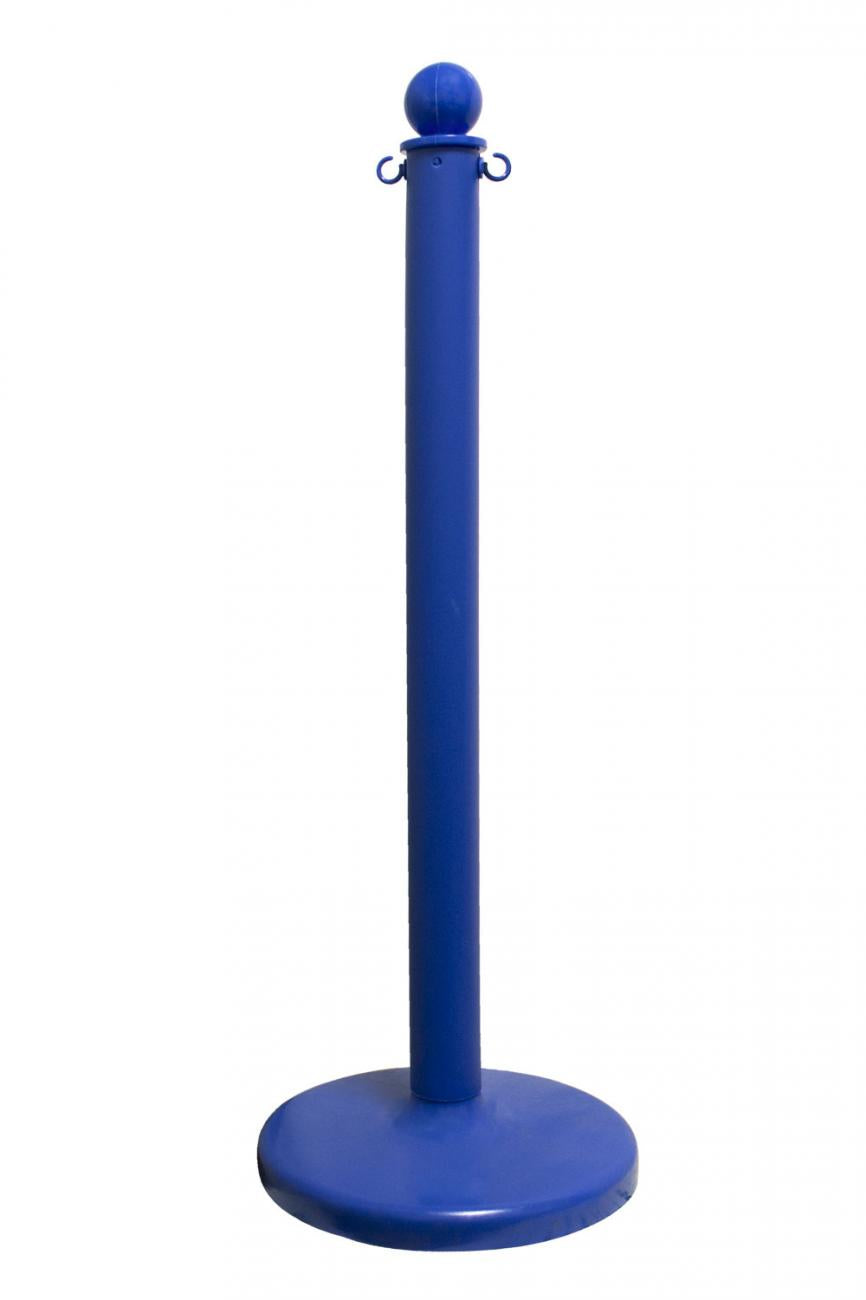 Crowd Control 2.5" Diameter Plastic Barrier Stanchion Medium Duty, 40" – Blue