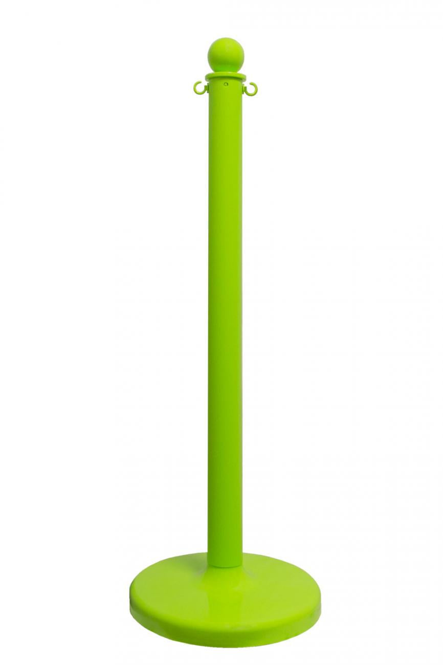 Crowd Control 2.5" Diameter Plastic Barrier Stanchion Medium Duty, 40" – Safety Green