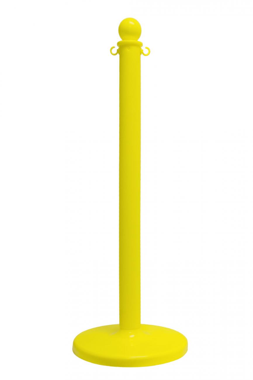 Crowd Control 2.5" Diameter Plastic Barrier Stanchion Medium Duty, 40" – Yellow