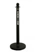 2.5" Black safety label stanchion, CAUTION in white
