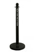 2.5" Black safety label stanchion, HIGH VOLTAGE in white