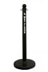 2.5" Black safety label stanchion, WET FLOOR in white