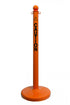 2.5" Safety Orange safety label stanchion, CAUTION in black
