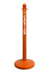 2.5" Safety Orange safety label stanchion, CAUTION in white