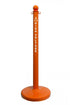 2.5" Safety Orange safety label stanchion, HIGH VOLTAGE in white
