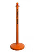 2.5" Safety Orange safety label stanchion, WET FLOOR in black