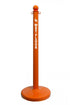 2.5" Safety Orange safety label stanchion, WET FLOOR in white