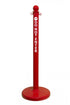 2.5" Red safety label stanchion, DO NOT ENTER in white