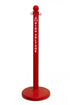 2.5" Red safety label stanchion, HIGH VOLTAGE in white