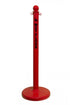 2.5" Red safety label stanchion, WET FLOOR in black