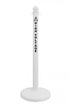 2.5" White safety label stanchion, HIGH VOLTAGE in black