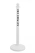 2.5" White safety label stanchion, NO SMOKING in black
