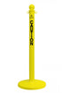 2.5" Yellow safety label stanchion, CAUTION in black