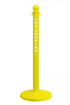 2.5" Yellow safety label stanchion, NO SMOKING in white