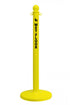 2.5" Yellow safety label stanchion, WET FLOOR in black