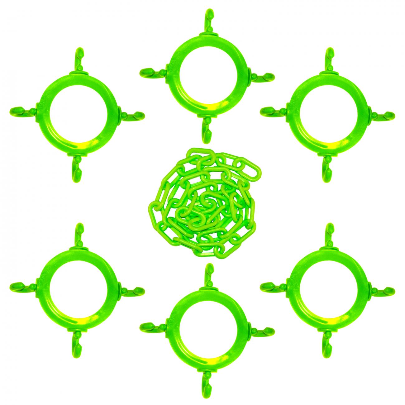 Crowd Control 50FT Cone Chain Connector Kit For Plastic Barrier Stanch – Safety Green