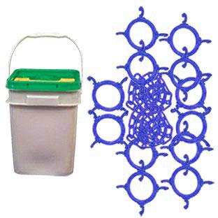 Crowd Control 100FT Cone Chain Connector Kit in a Bucket – Blue