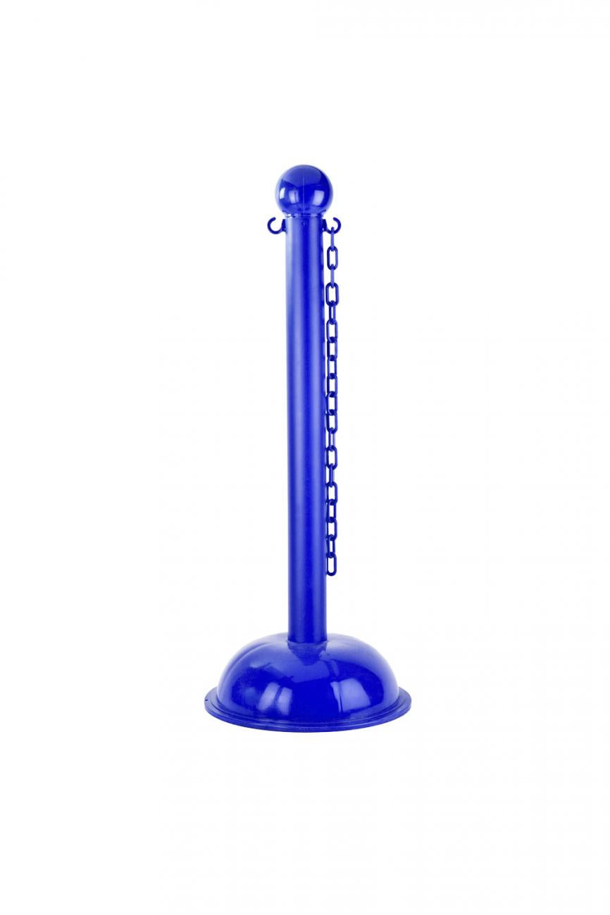 Crowd Control 3" Diameter Heavy Duty Plastic Barrier Stanchion – Blue